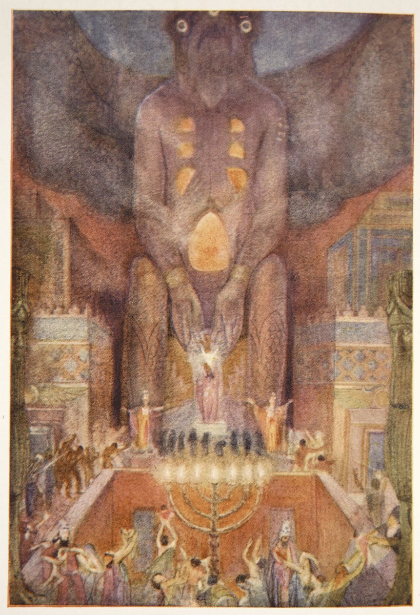 Sacrificing to Bel, frontispice från "Myths and Legends of Babylonia and Assyria" av Lewis Spence av Evelyn Paul