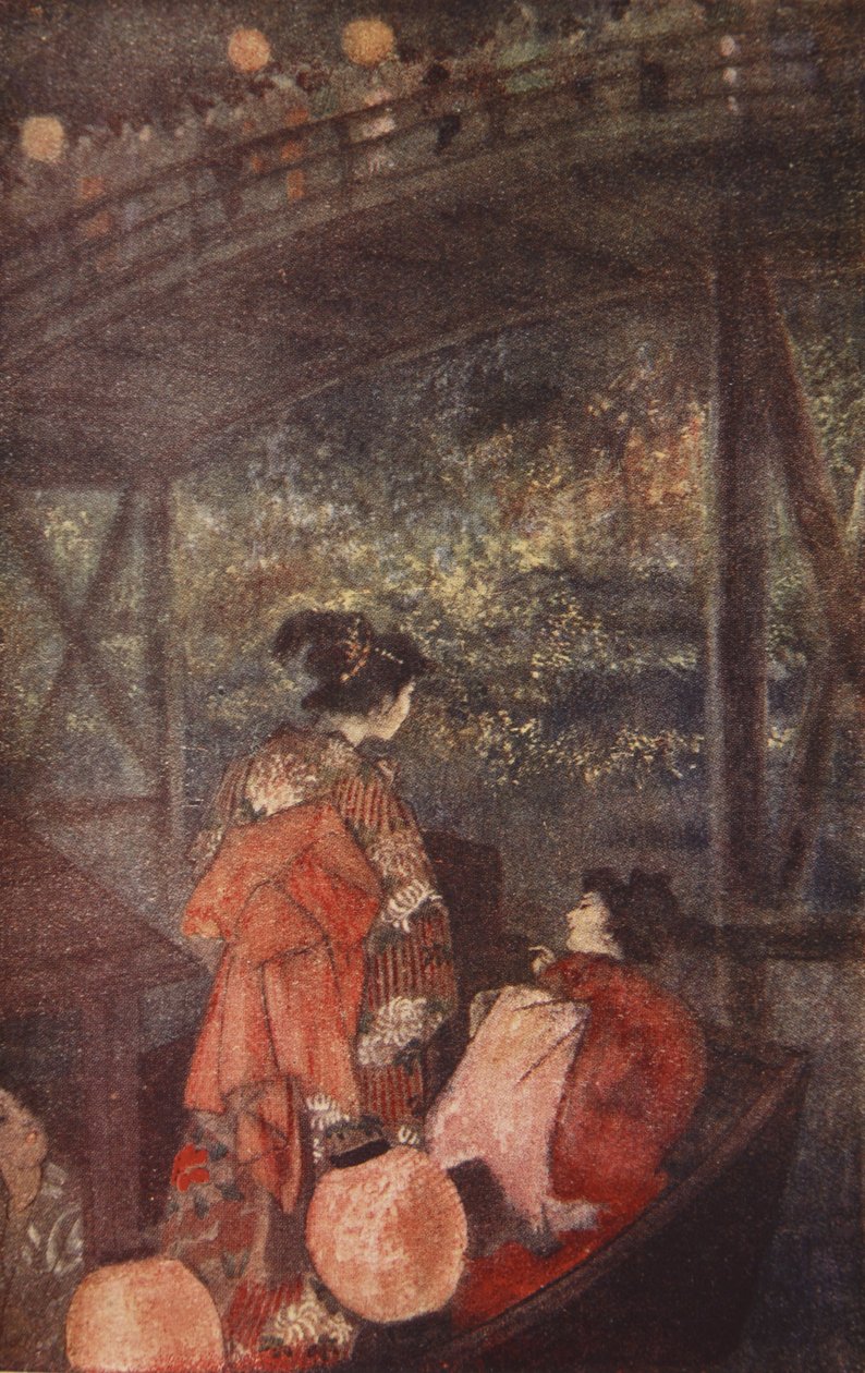 Firefly Battle, illustration från "The Myths and Legends of Japan" av F. Hadland Davis av Evelyn Paul