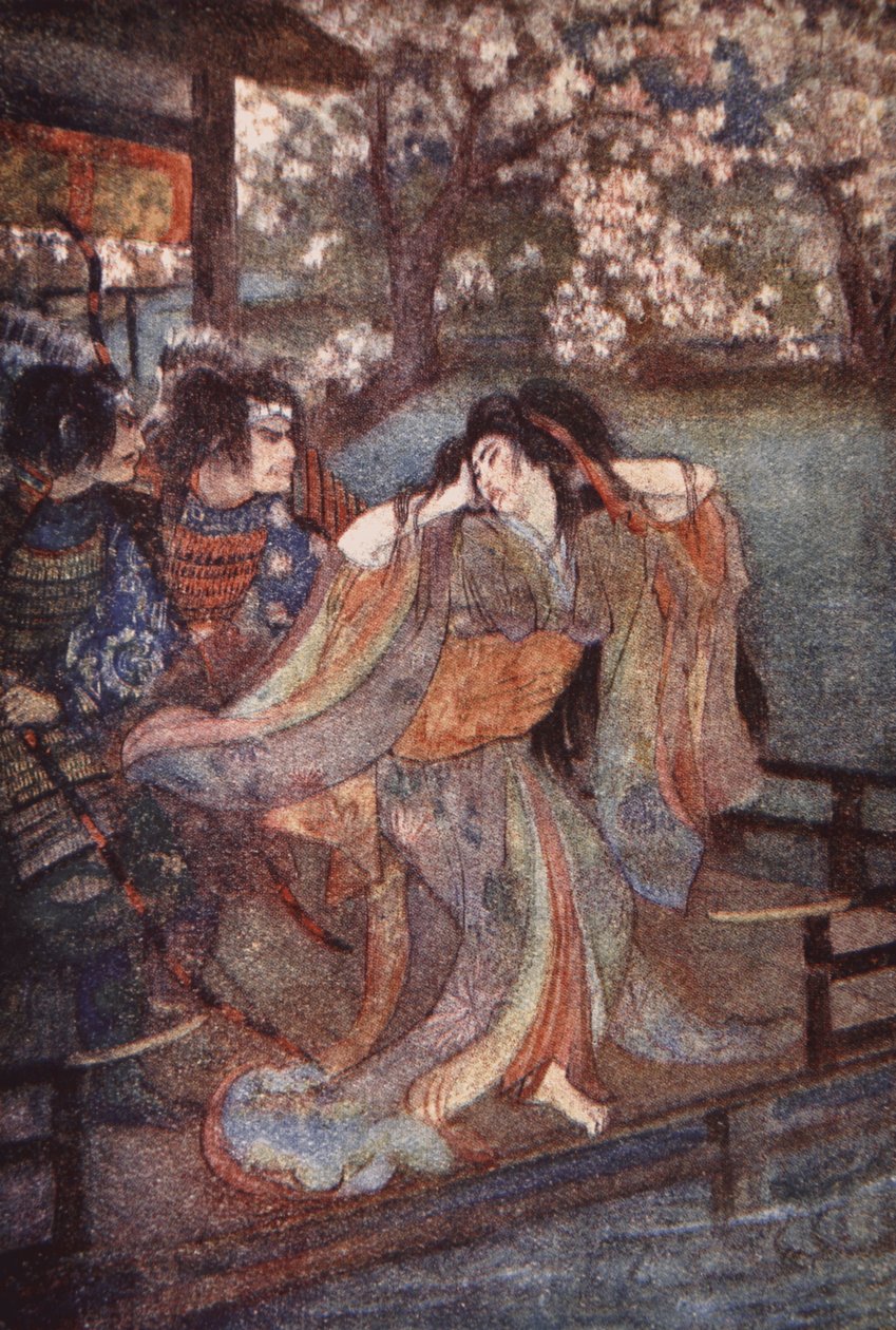 The Maiden of Unai, illustration från "The Myths and Legends of Japan" av F. Hadland Davis av Evelyn Paul