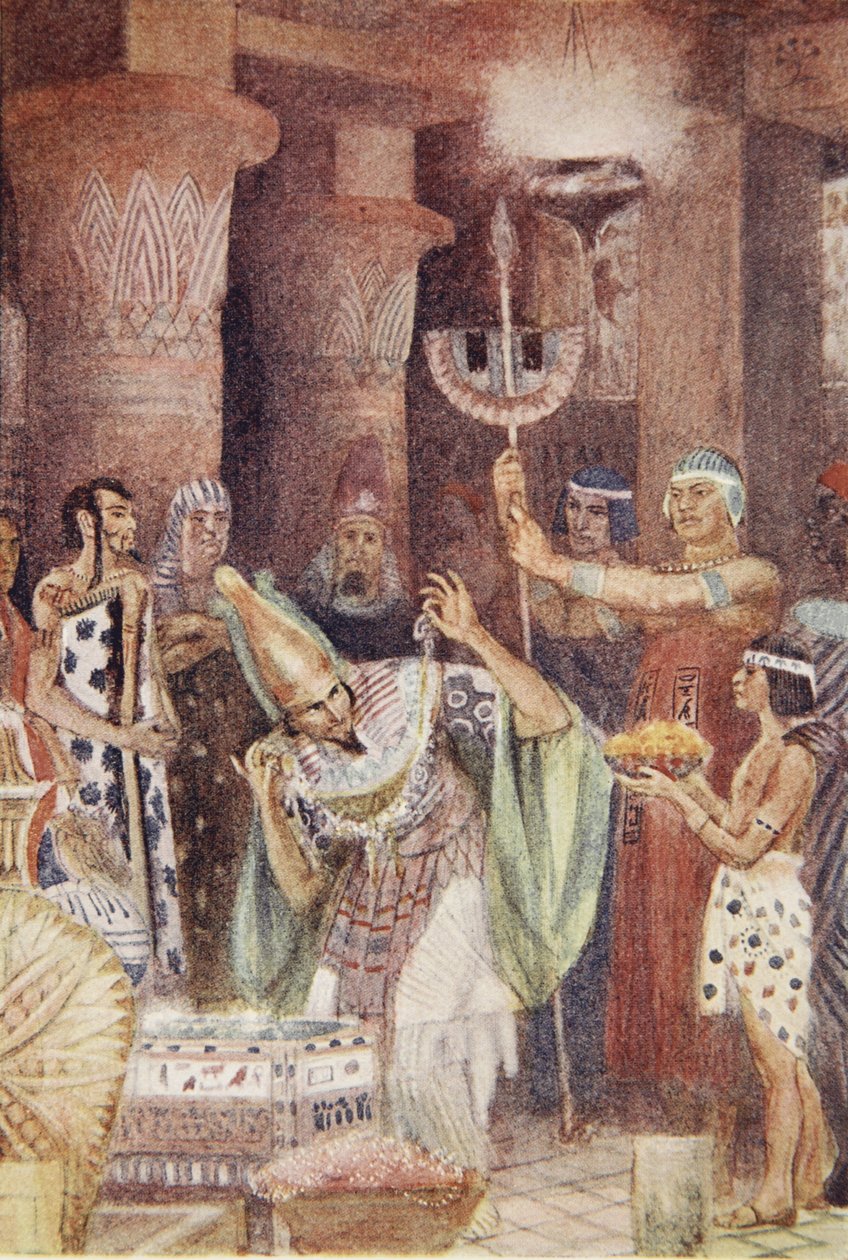 Rhampsiternas skattkammare, illustration från "The Myths of Ancient Egypt" av Lewis Spence av Evelyn Paul