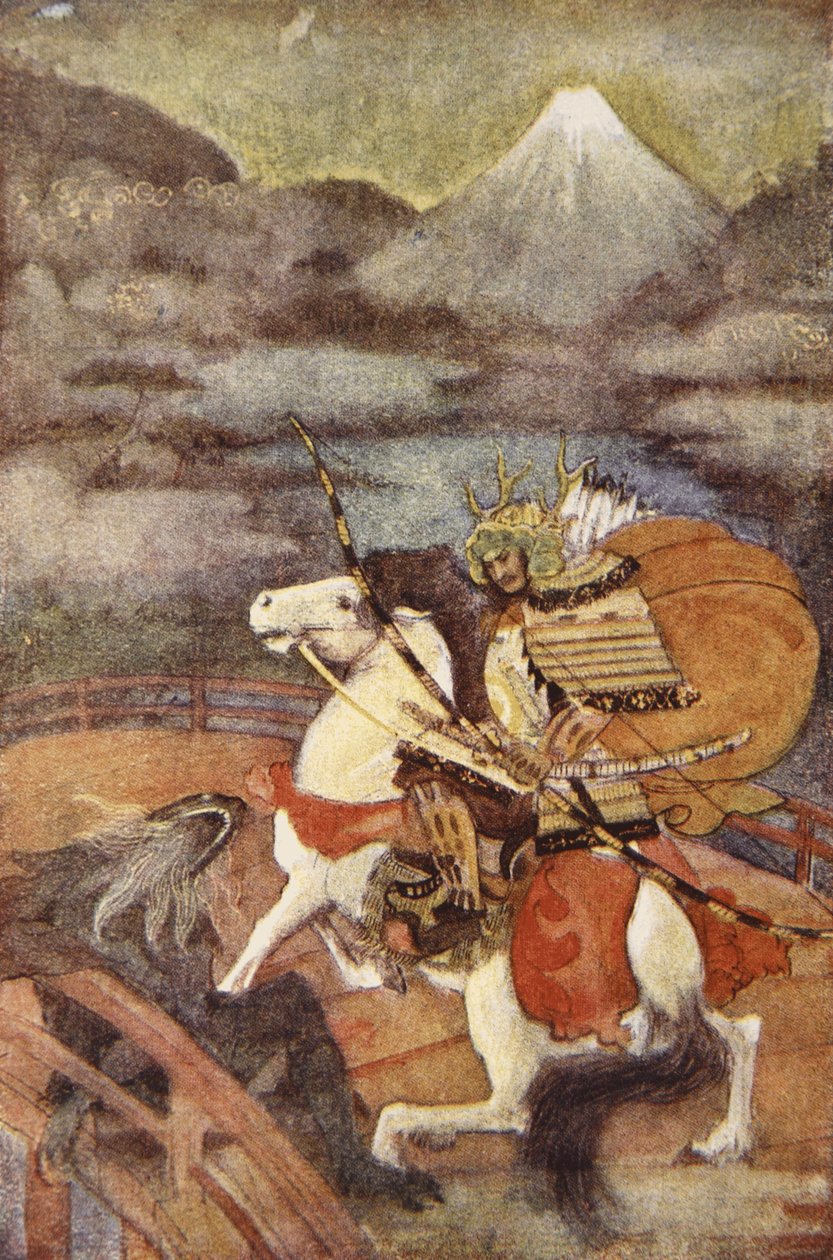 Totaro och Samebito, illustration från "The Myths and Legends of Japan" av F. Hadland Davis av Evelyn Paul