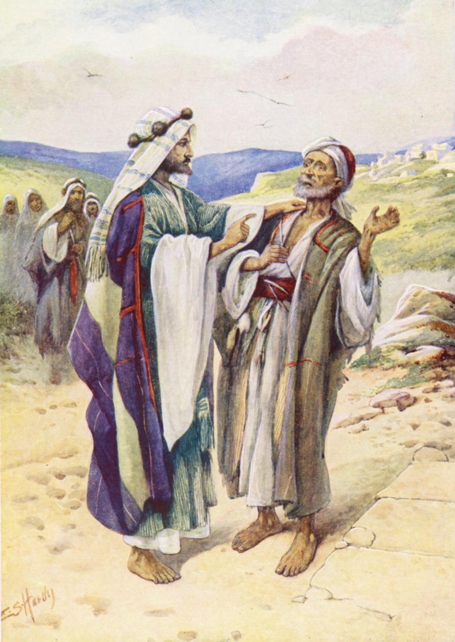 Jesus botar den döve mannen (färglitografi) av Evelyn Stuart Hardy