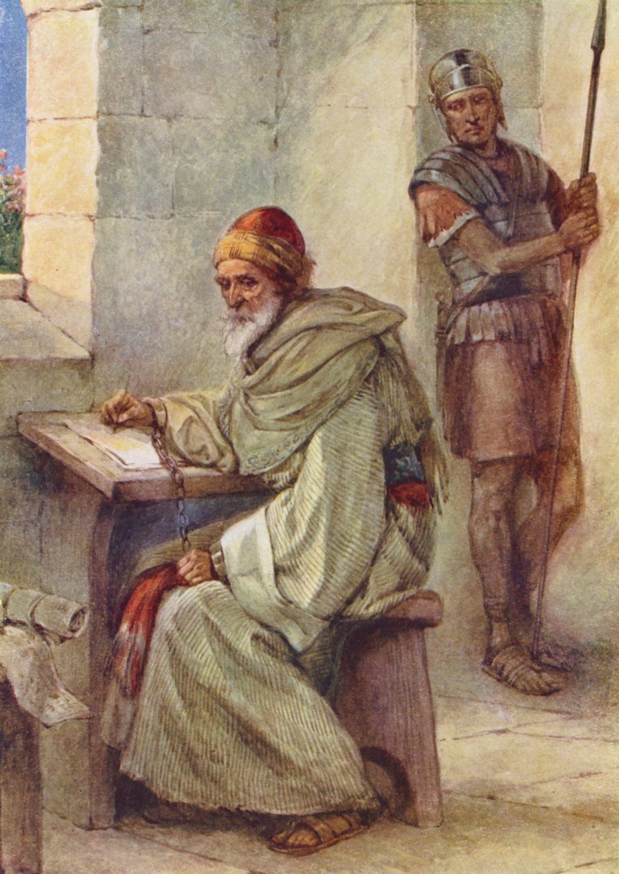 Paulus i fängelset (färglitografi) av Evelyn Stuart Hardy