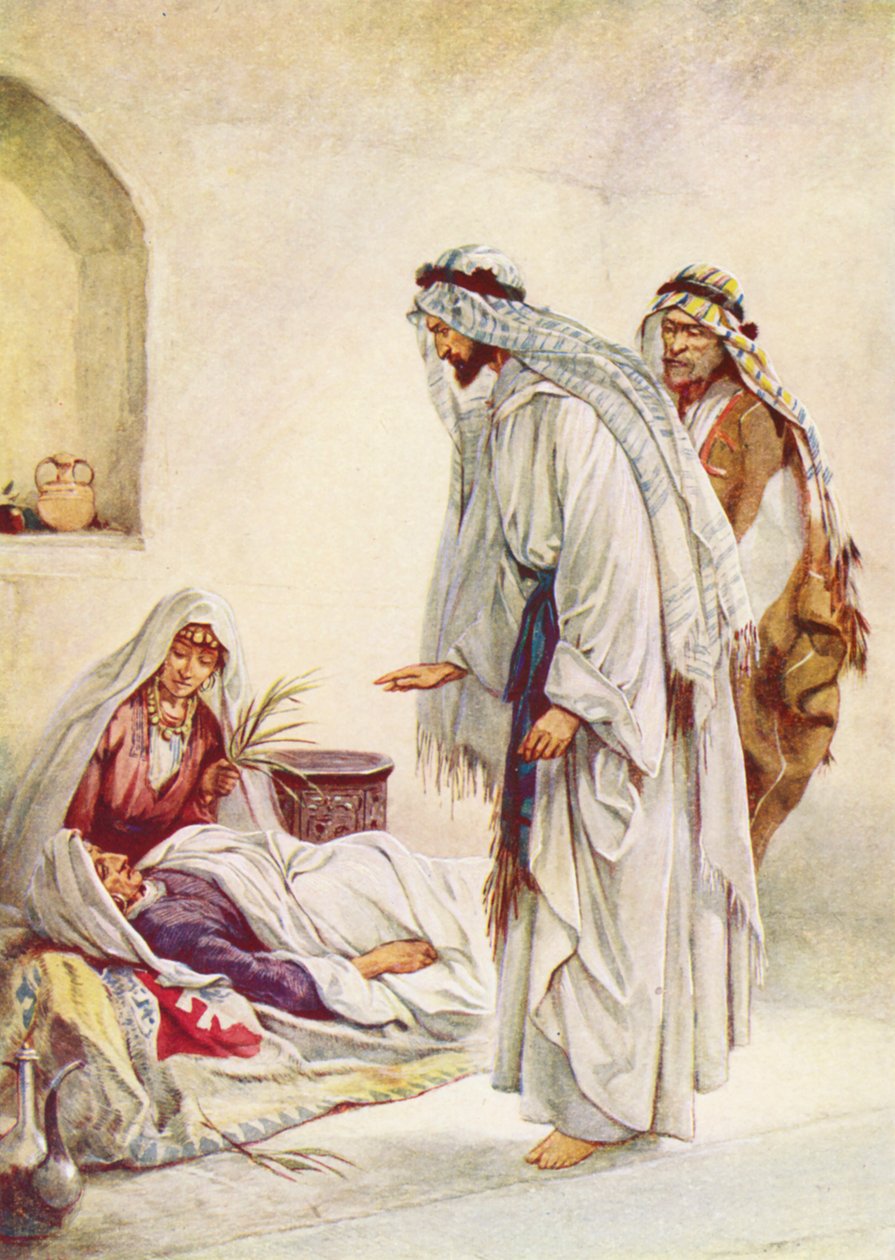 Petrus hustrus mor botad (färglitografi) av Evelyn Stuart Hardy