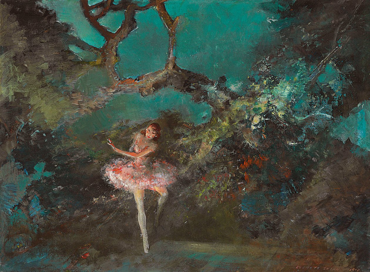 Balettflicka på scen av Everett Shinn
