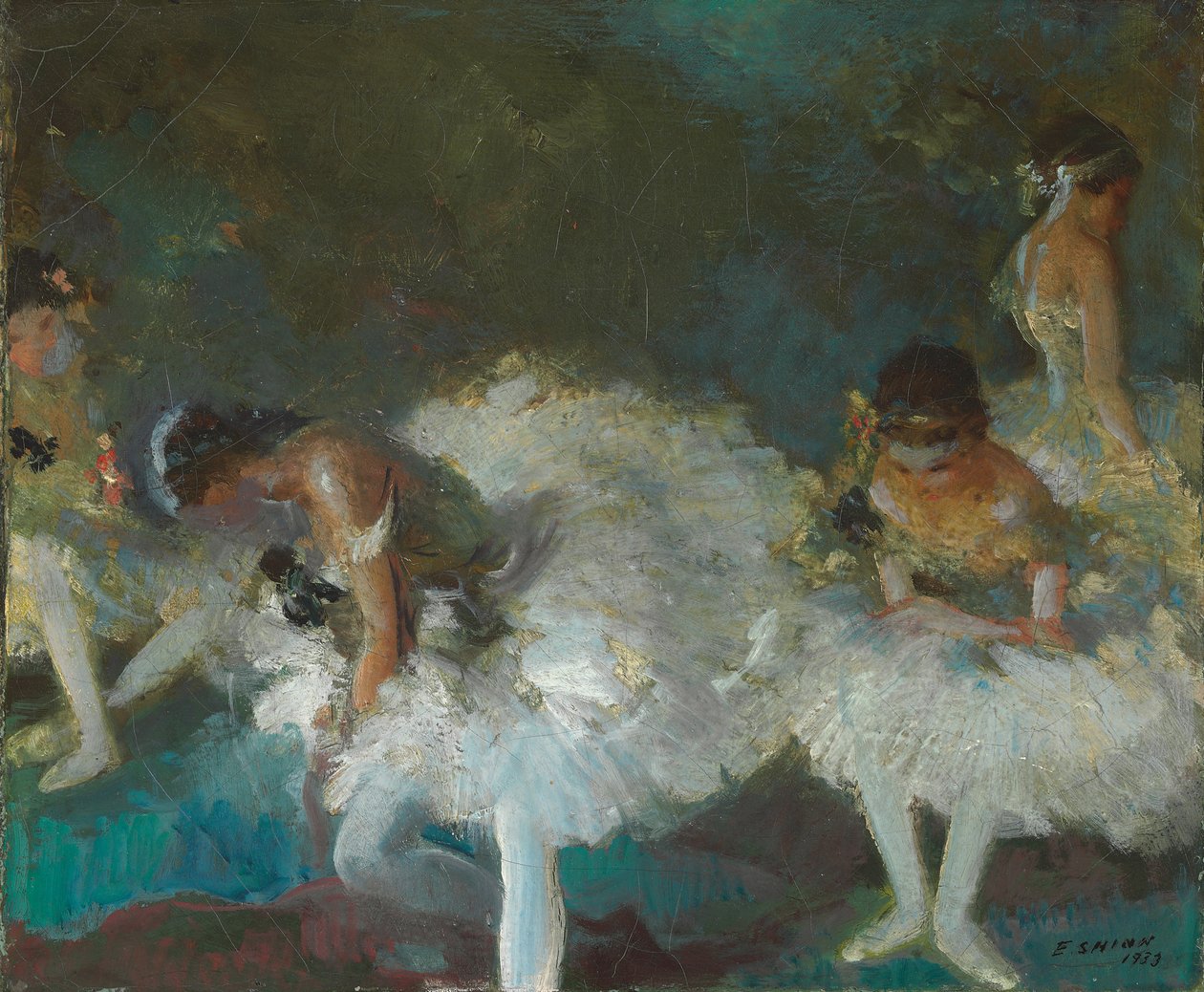 Dansare bakom scenen av Everett Shinn