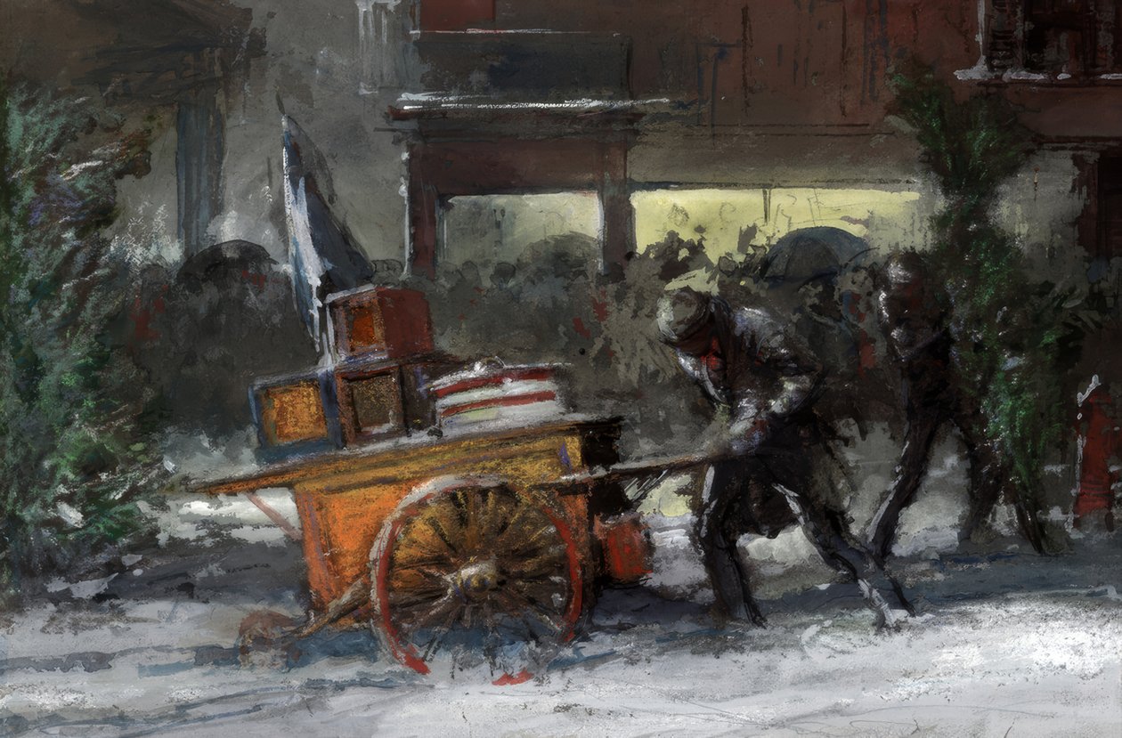 NYC, 14th Street vid jultid av Everett Shinn