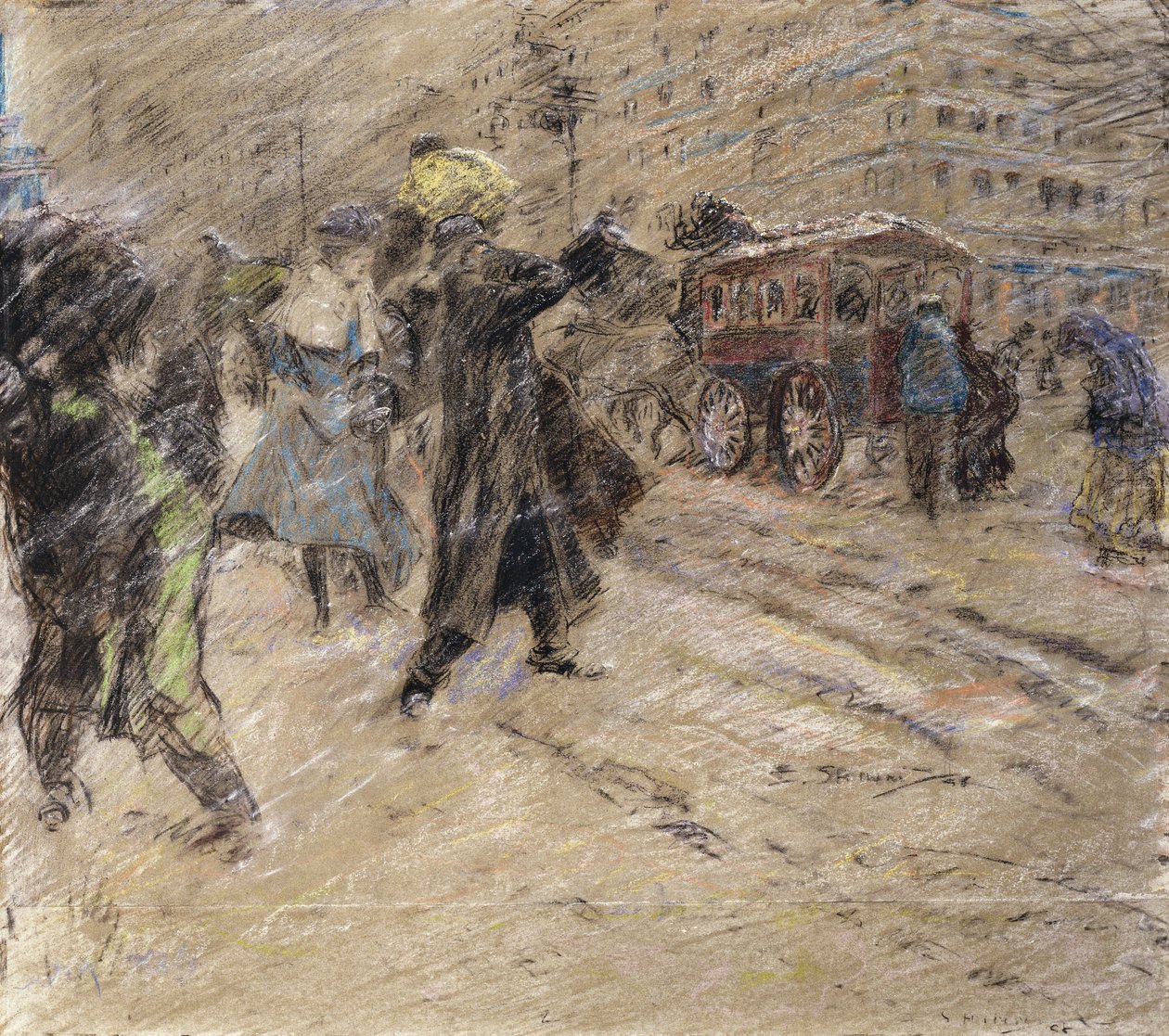 Snöstorm, Madison Square, New York av Everett Shinn