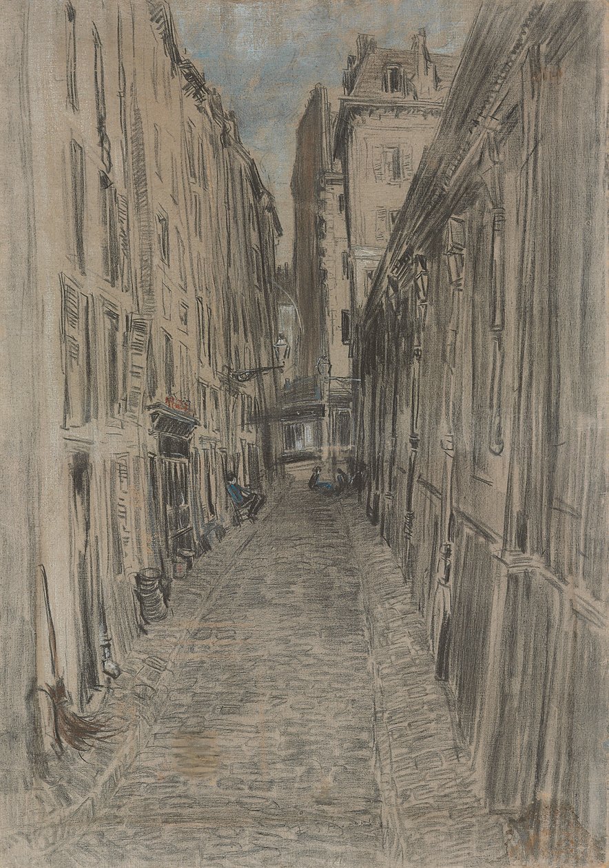 Gata i Paris (pastell på duk) av Everett Shinn