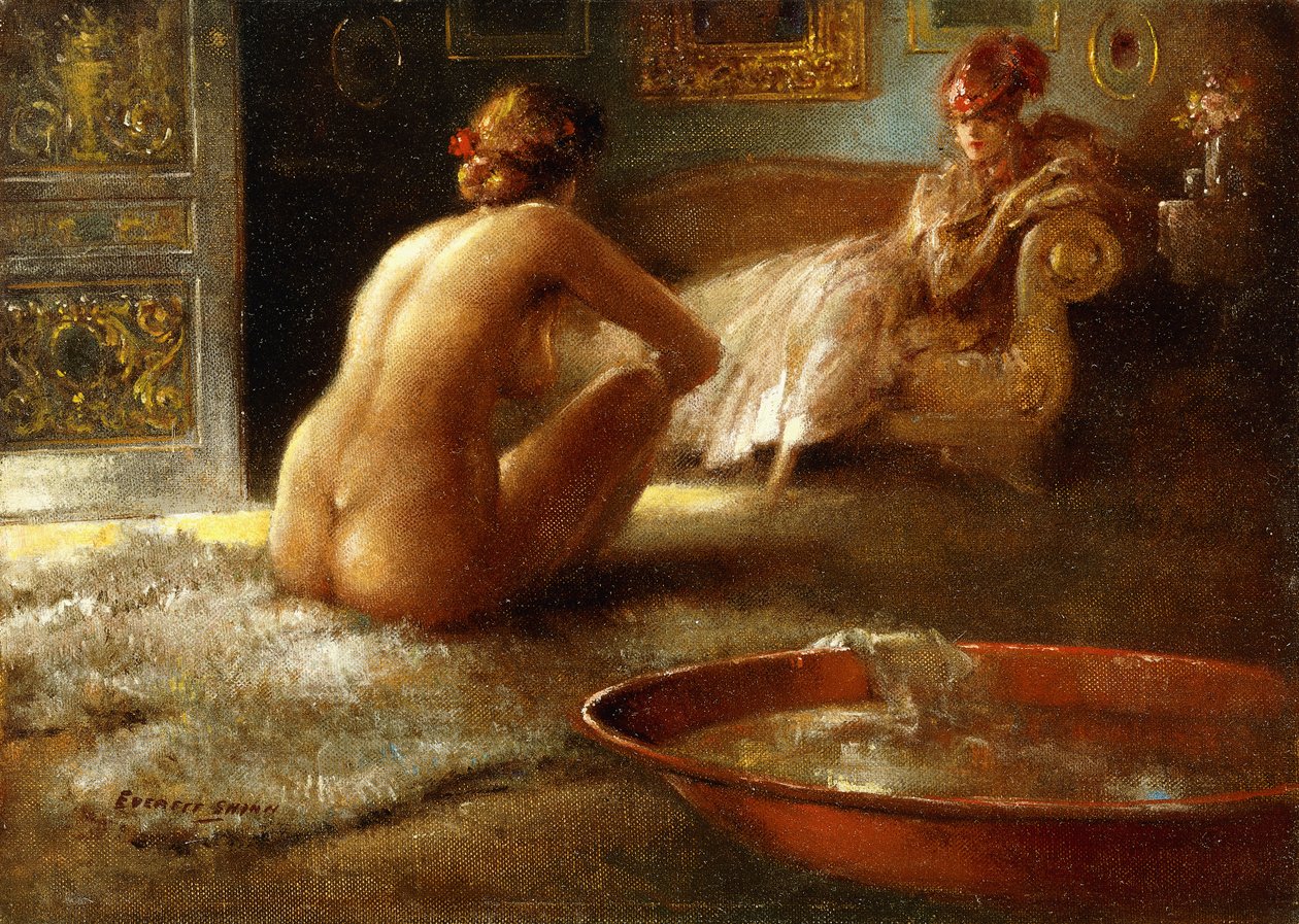 Voyeur och hennes baderska av Everett Shinn