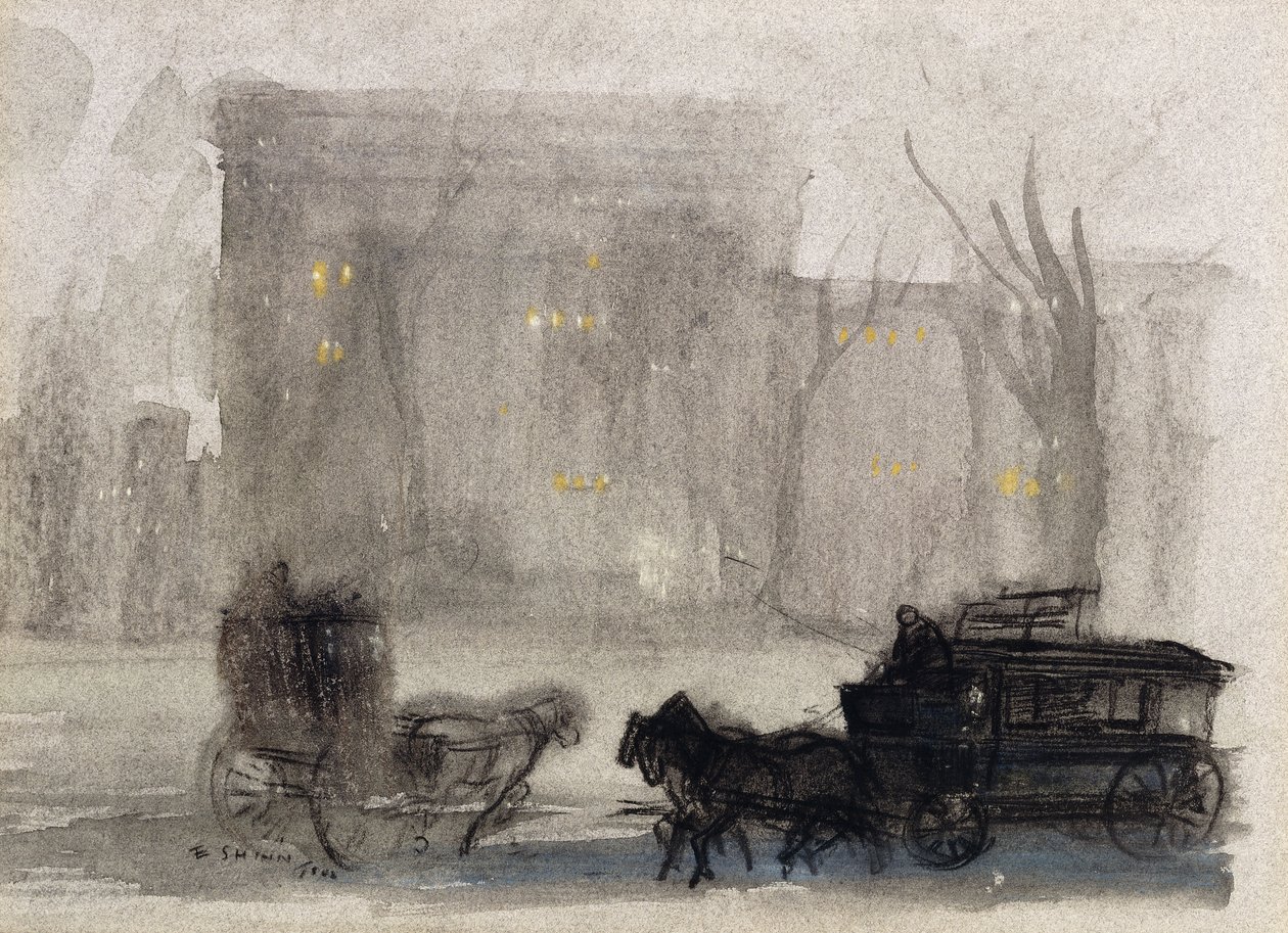 Utsikt över New York - Washington Square av Everett Shinn