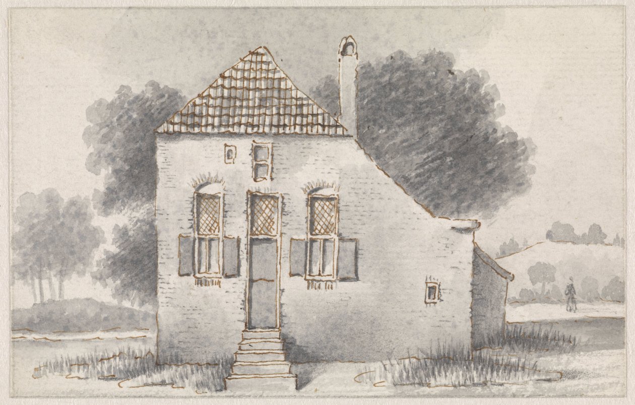 Hus i Zoelmond, i Betuwe, sett framifrån av Evert Doublet