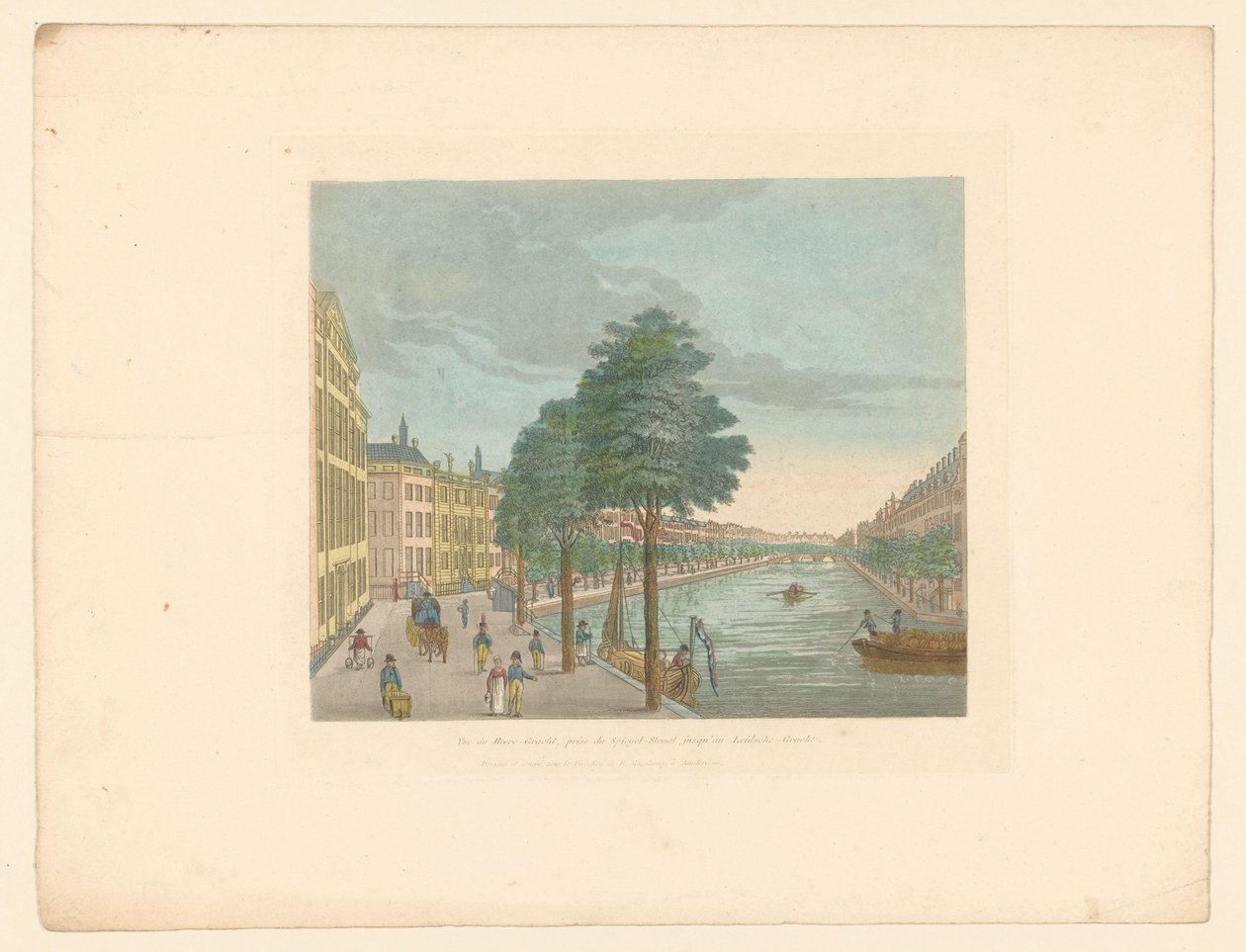 Utsikt över Herengracht vid Spiegelstraat i Amsterdam Vue du Heere-Gracht, pris du Spiegel-Street jusqu