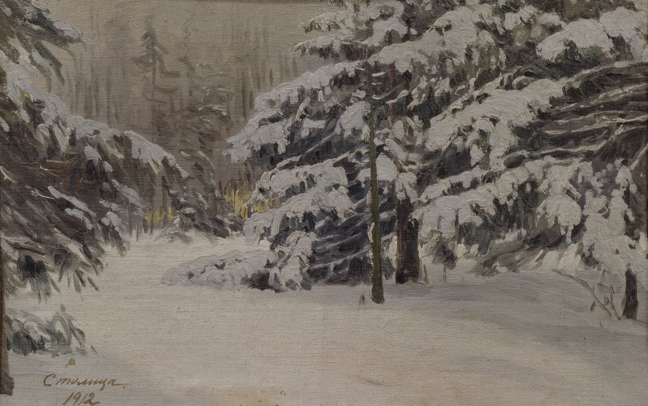 Vinter på öarna i Sankt Petersburg, 1912 av Evgeni Ivanovich Stolitsa