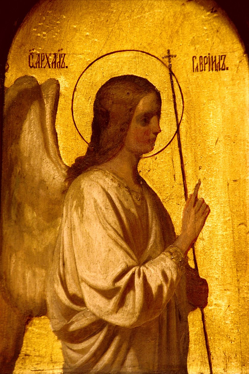 Detalj av ikonostasen som föreställer Annunciationsängeln, 1861 (se 248115, 248117 och 252660). av Evgraf Sorokine