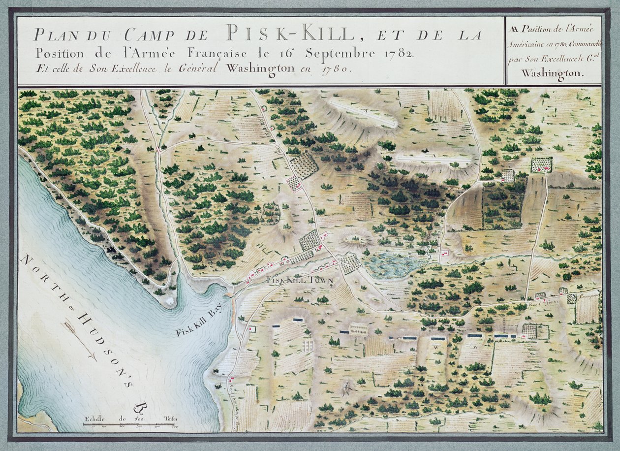 Karta över Fisk-Kill och den franska arméns position 1782, från 