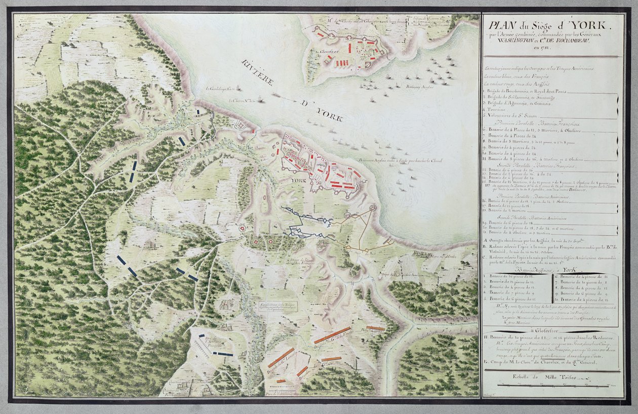Karta över belägringen av York 1781, från 