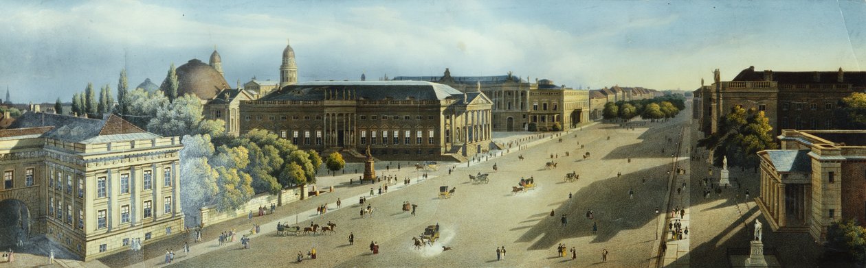 Unter den Linden från vapenhuset, c.1855 av F. von Laer