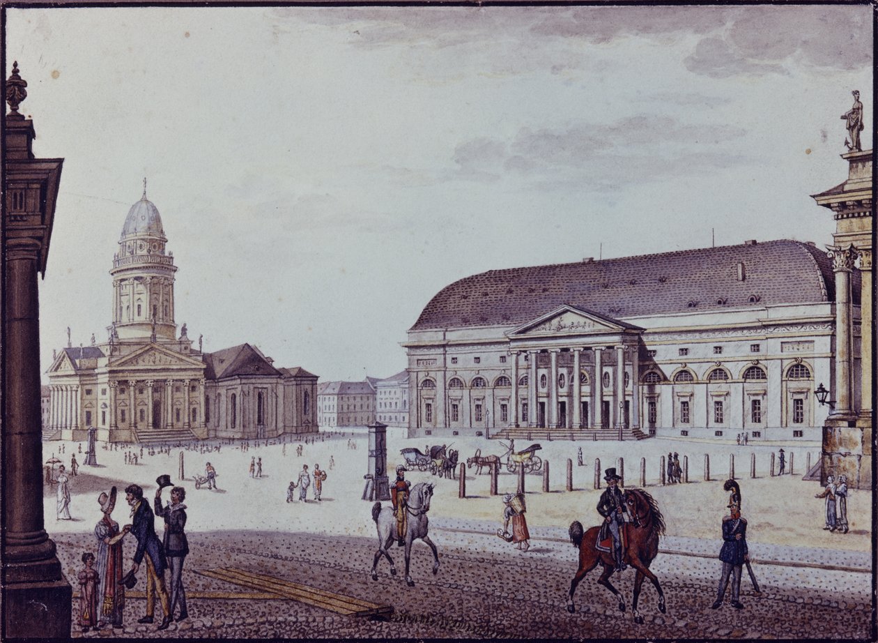 Gerndarmenmarkt (kalamu und wino na wc kwenye karatasi)swed av F.A. Calau