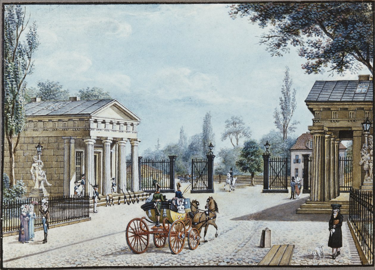 Leipzigporten, Berlin (penna och bläck och wc på papper) av F.A. Calau