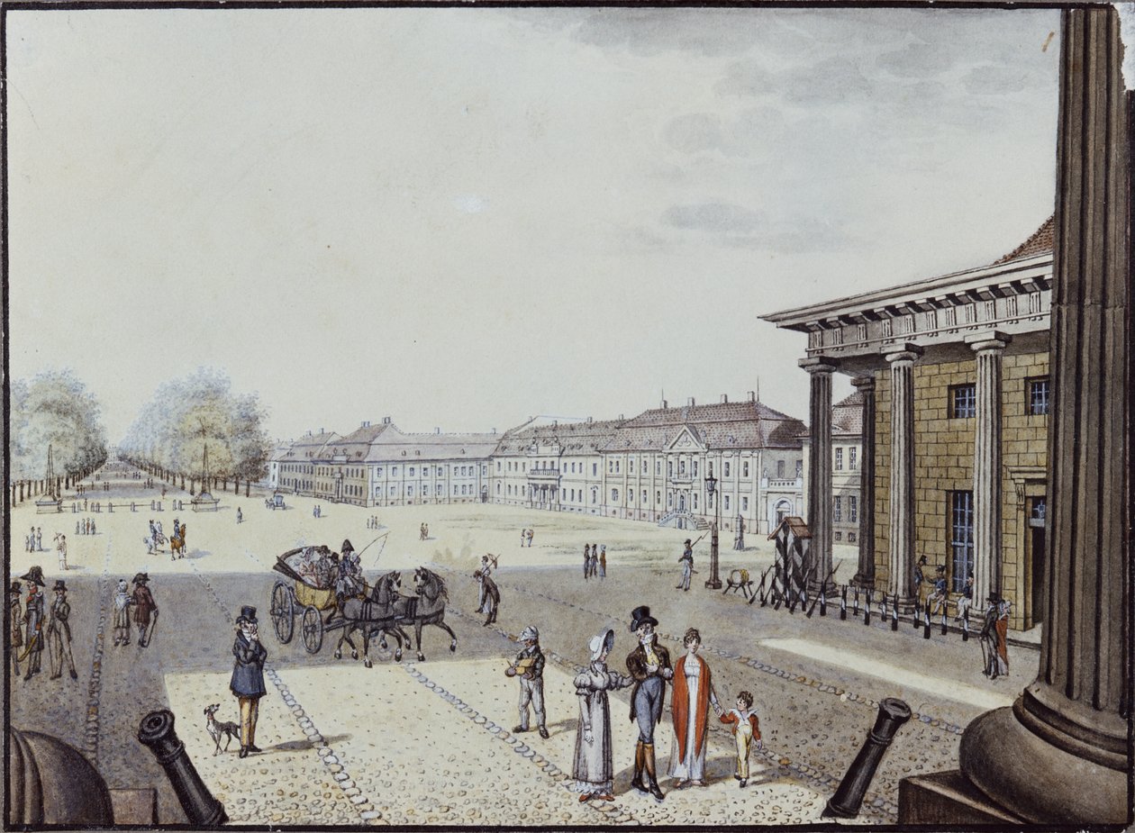 Paris Square, Berlin (penna och bläck och wc på papper) av F.A. Calau