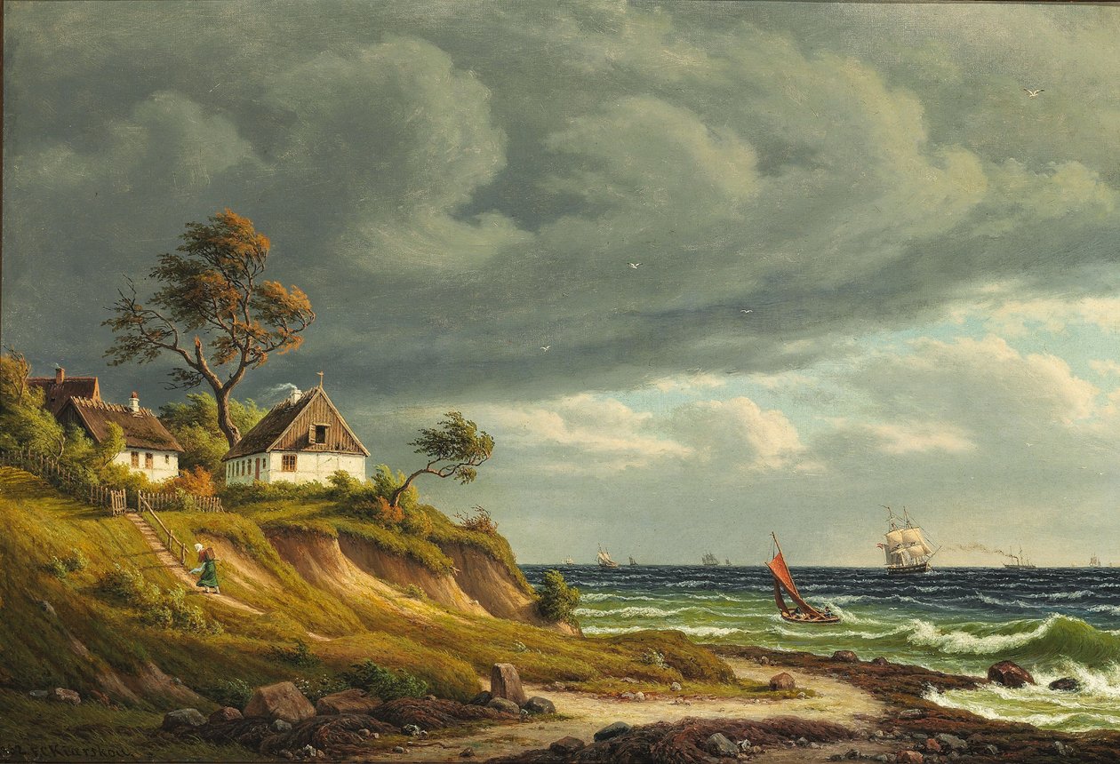 På Fiskerlejet Sletten. Fresh Gale av F.C. Kiærskou