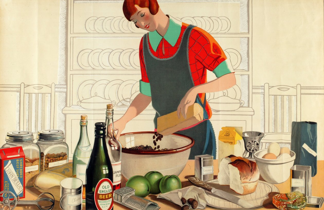 Utan titel, från serien "Christmas Fare from the Empire" (färg litho) av F.C. Harrison