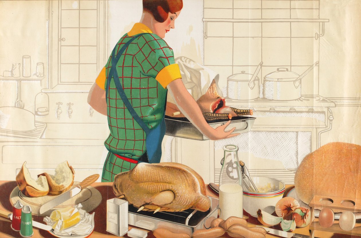 Utan titel, ur serien "Christmas Fare from the Empire" (färglitografi) av F.C. Harrison