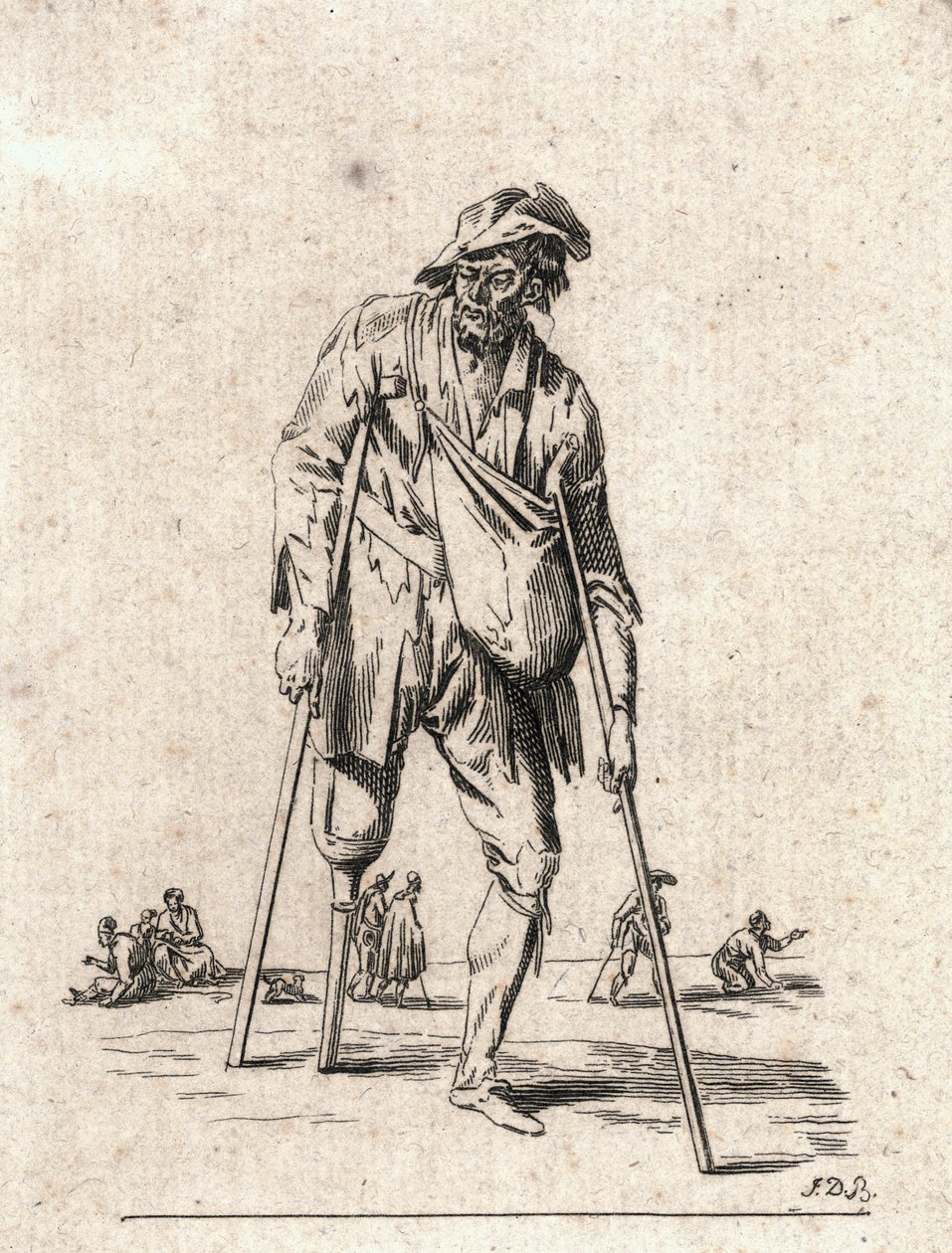 Beggar (engraving) av F.D.B. Monogrammist