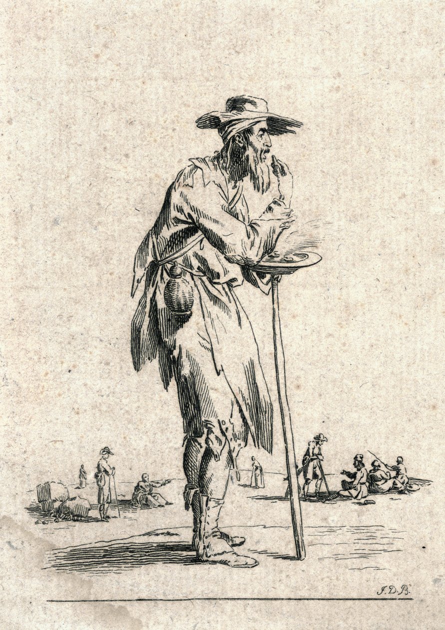 Beggar (engraving) av F.D.B. Monogrammist