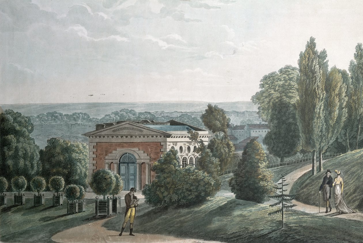 The Hothouse i Jardin des Plantes, Paris (akvatint) av F.G. Wexelberg
