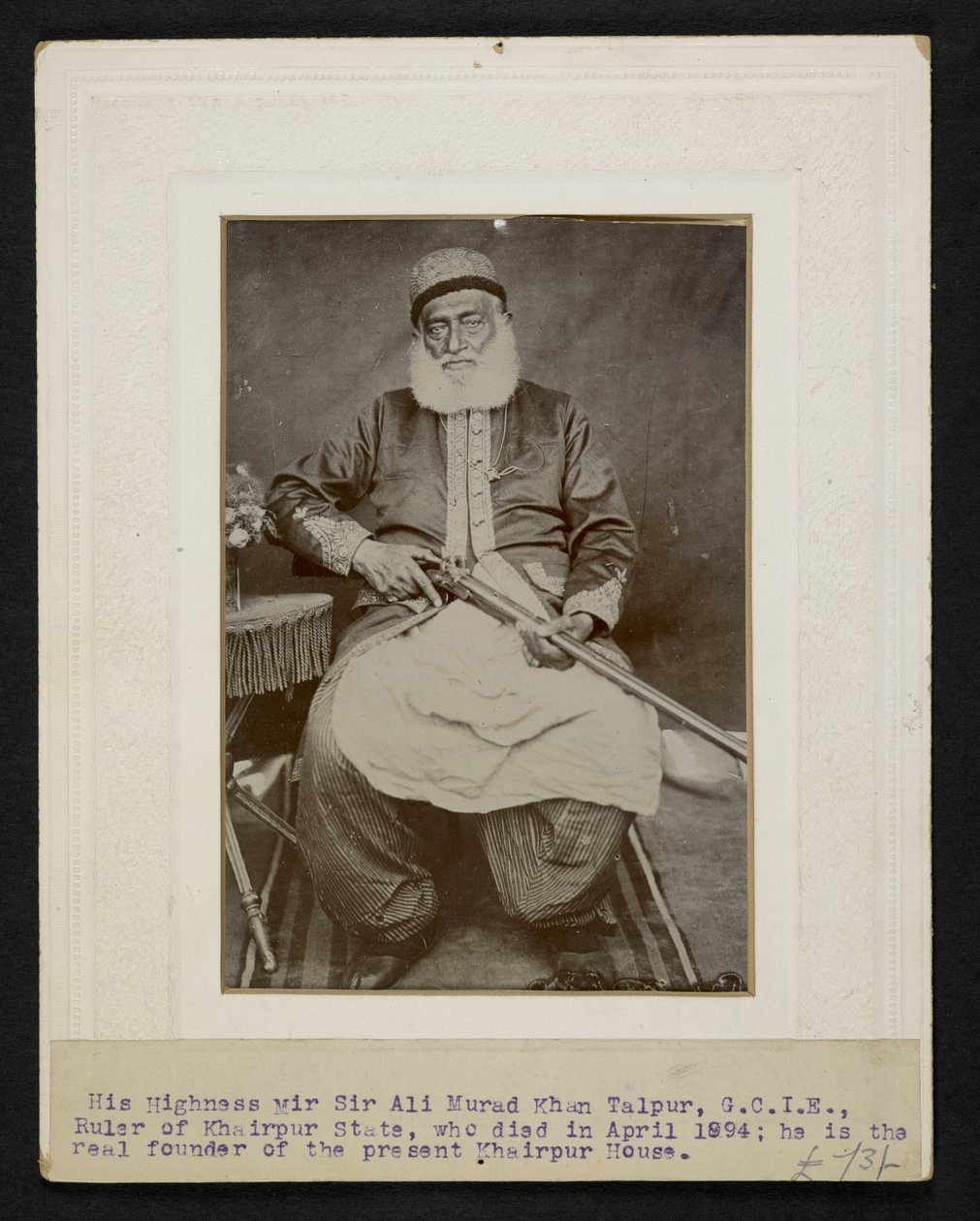 Sir Mir Ali Murad Khan Talpur III, härskare i staten Khairpur av F.L. Wadhumal