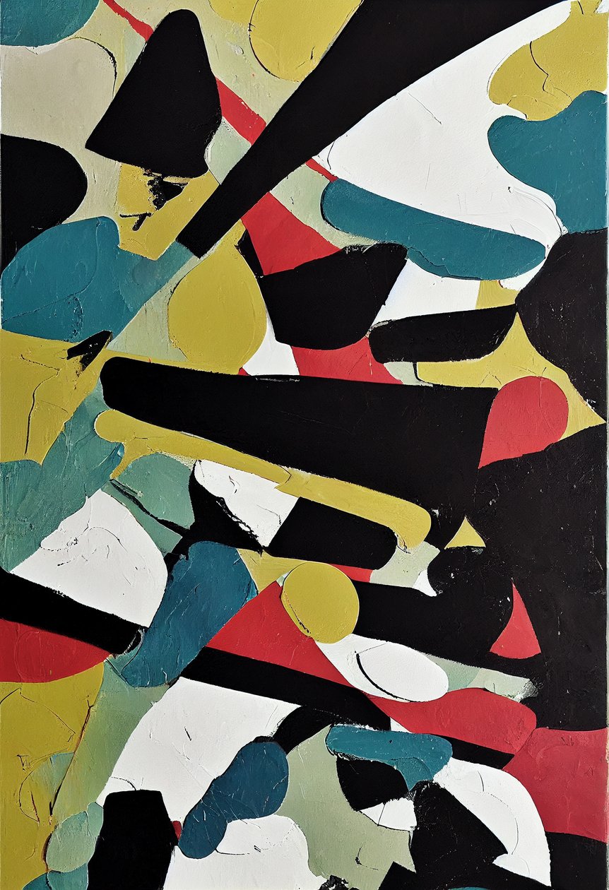 Abstrakt expressivt penselarbete, modern målning, online canvas konsttryck av F. Abderrahim