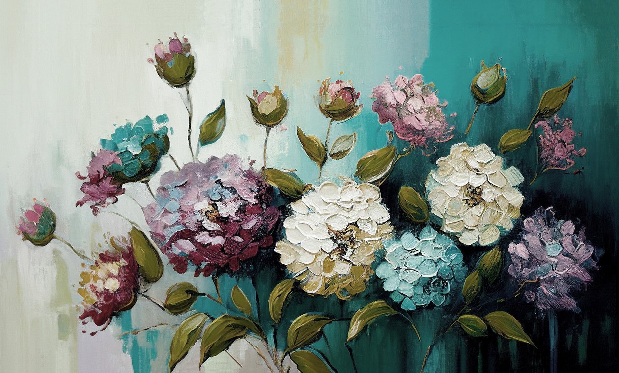 Blomma stilleben målning på Canvas till salu, online väggkonsttryck av F. Abderrahim