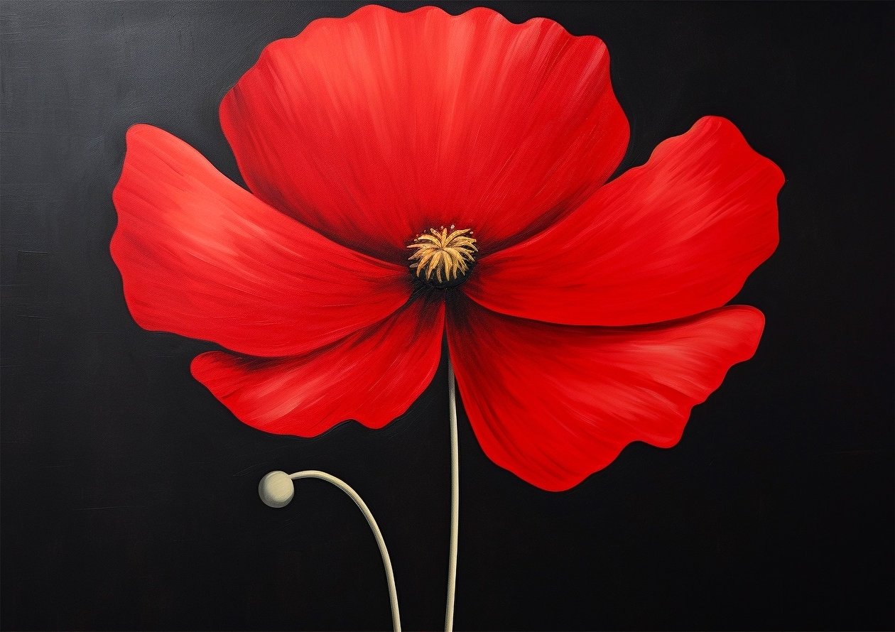 Röd Hibiscusblomma, blommig väggdekoration, konsttryck på canvas online av F. Abderrahim