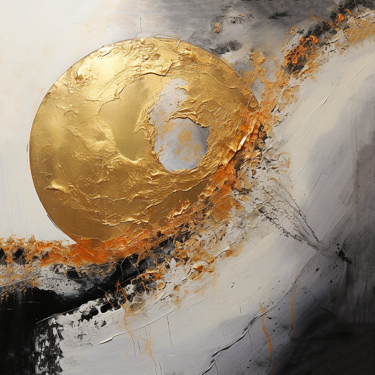 Silver & gyllene konst Målning, digital konsttryck av F. Abderrahim