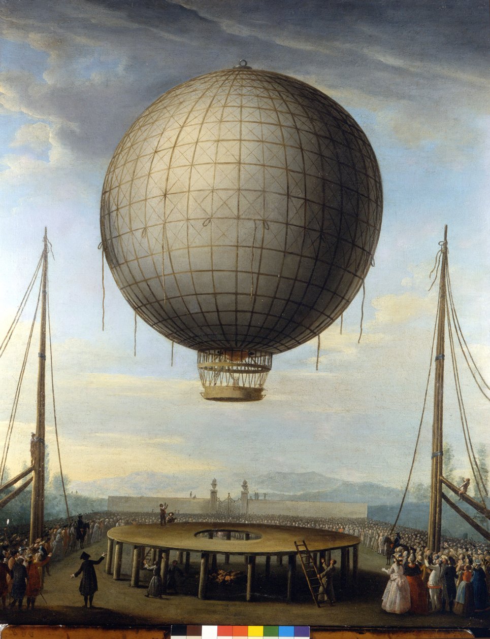 Bestigningen av Paolo Andreani den 25/2/1784 i Milano. Målning av F. Battaglini. av F. Battaglini