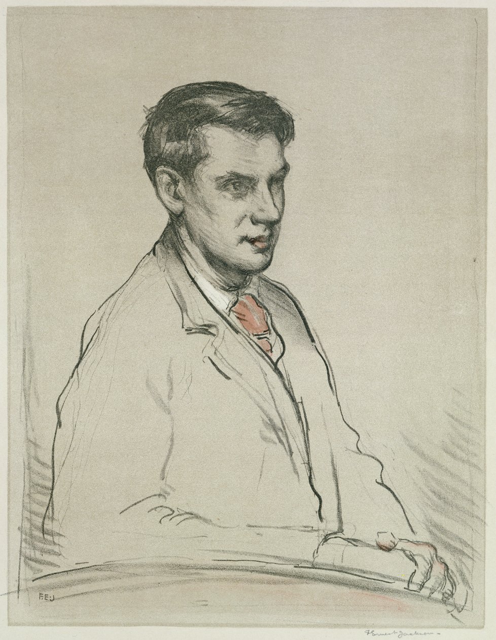 Porträtt av Alfred Orage (penna och akvarell på papper) av F. Ernest Jackson