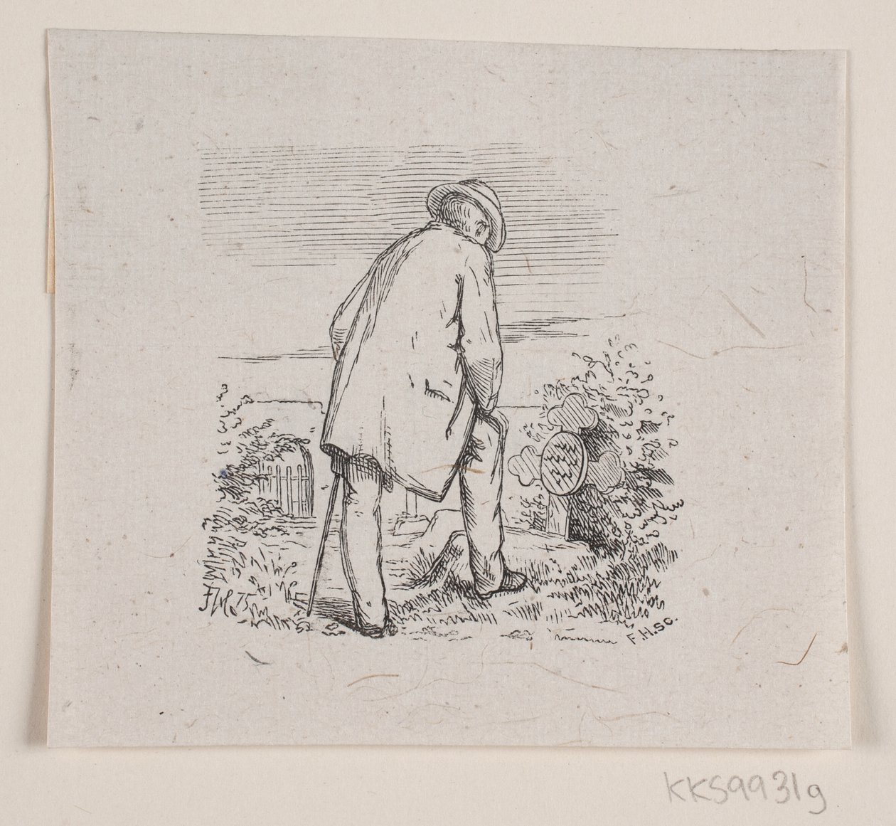 Illustration till "De sista timmarna", dikt av H. J. Greensteen av F. Hendriksen