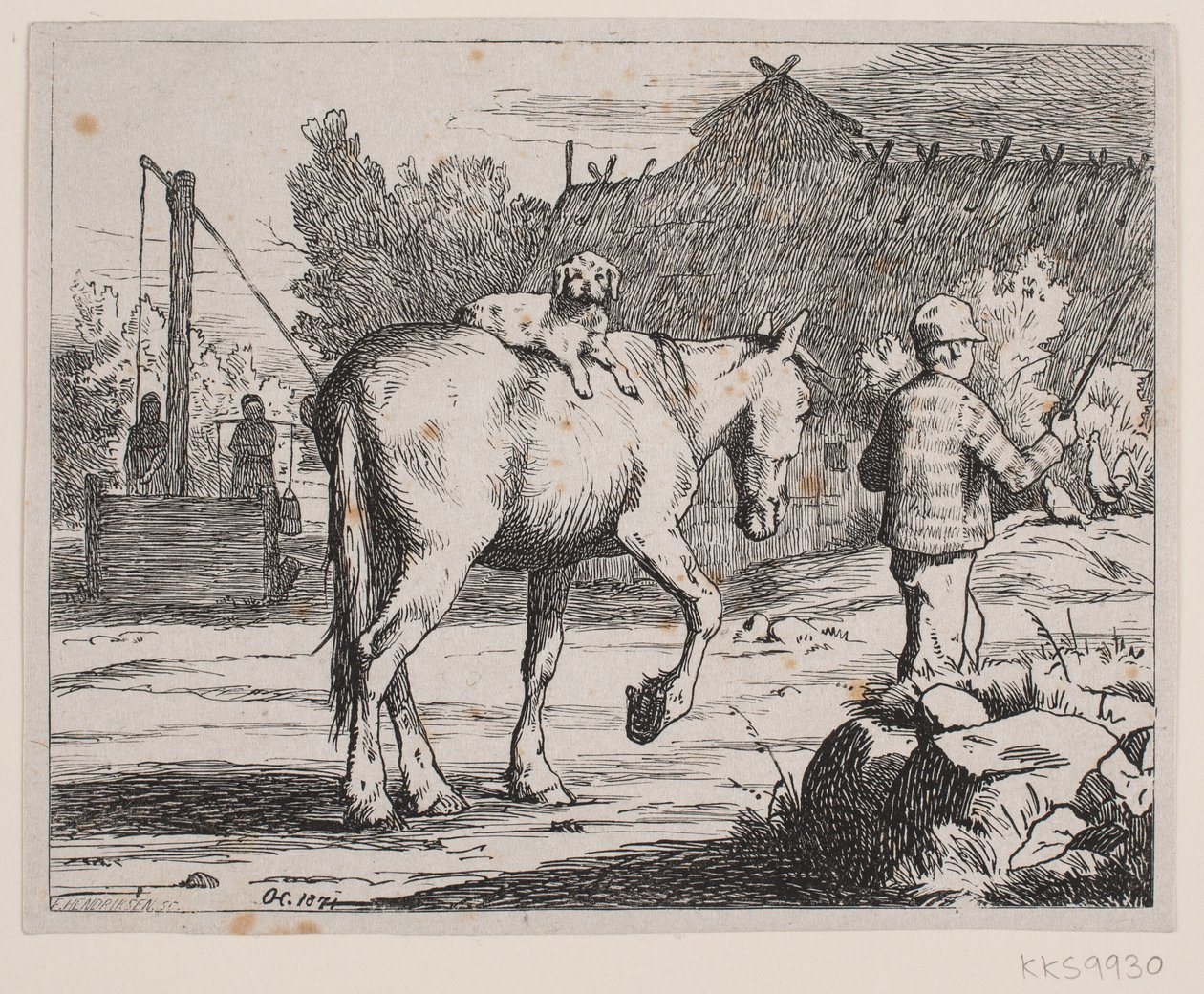 Illustration till en dikt av P. Hansen av F. Hendriksen