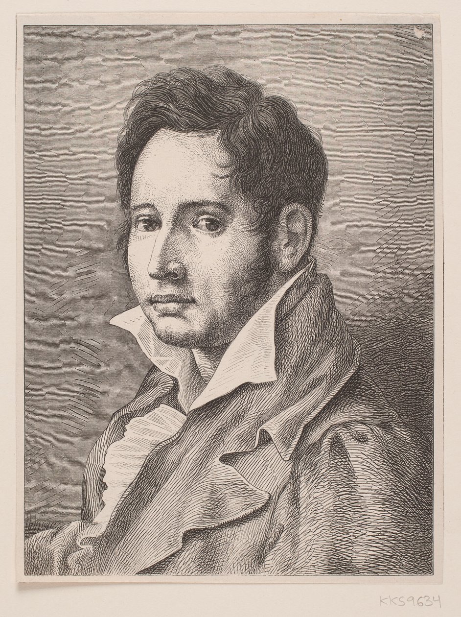 Porträtt av Oehlenschläger av F. Hendriksen