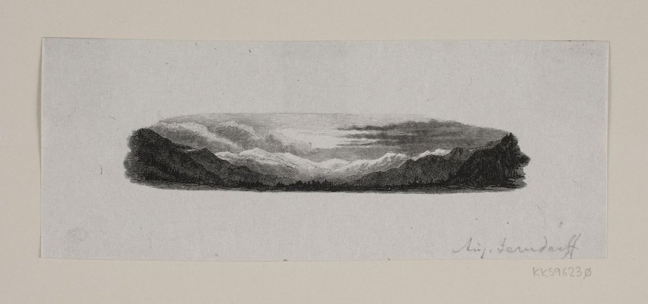Vinjetten. Snöiga berg av F. Hendriksen