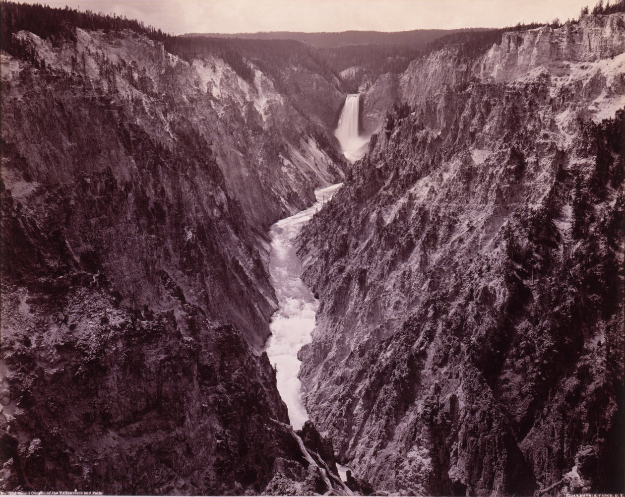 Grand Canyon of the Yellowstone och vattenfall av F. Jay Haynes