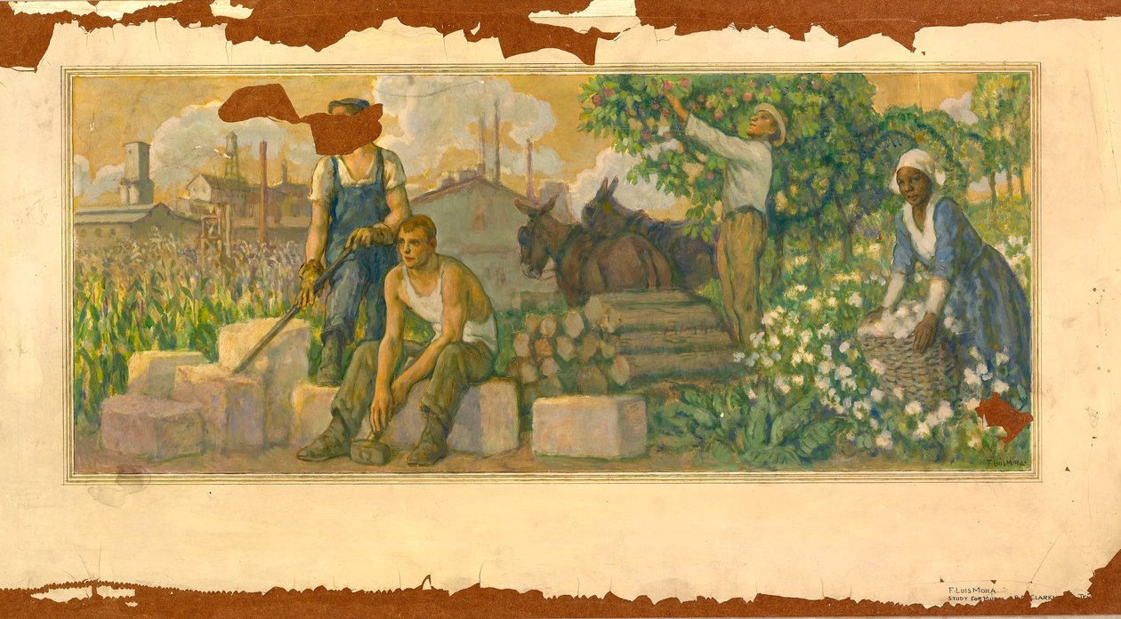 Abundance of Today (väggmålning, postkontoret i Clarksville, Tennessee) av F. Luis Mora