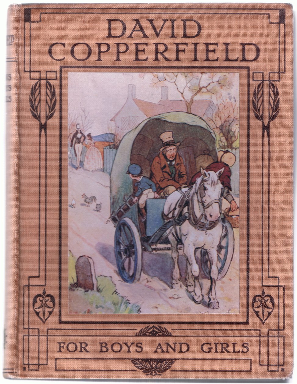 Framsidans design, illustration från David Copperfield, 1914 av F. M. B. Blaikie