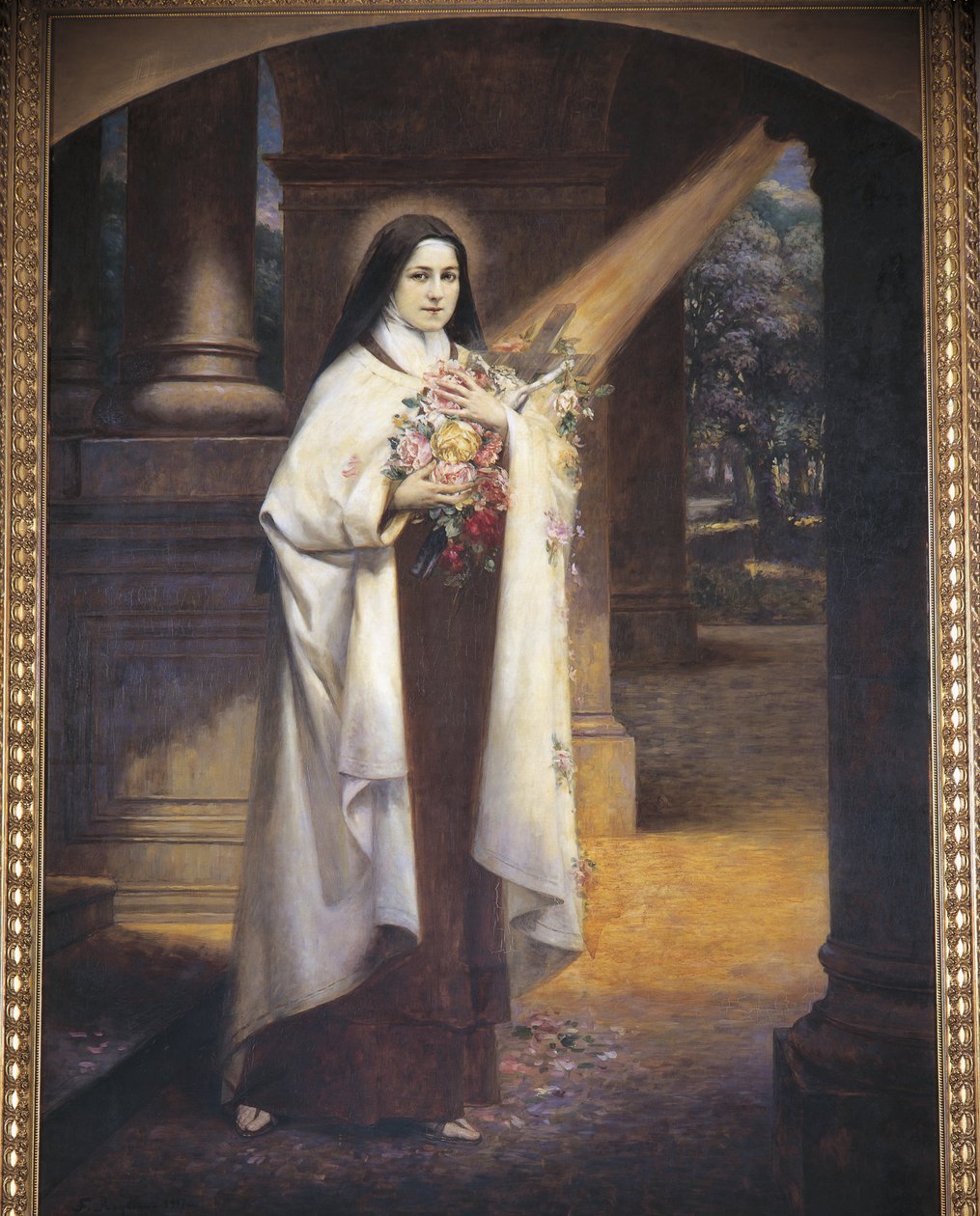 S:ta Therese av Lisieux, 1900-talet (muralmålning) av F. Roytelet