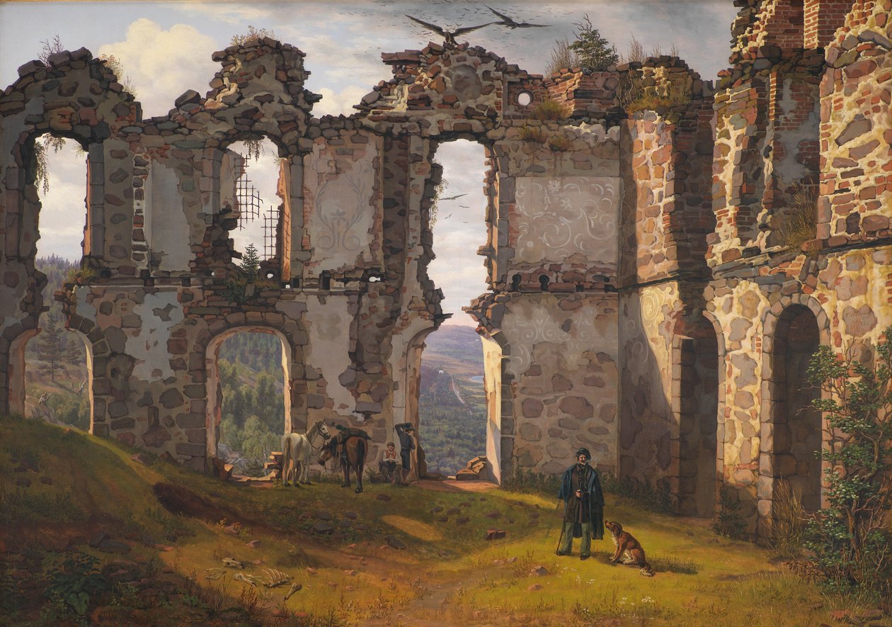 The Ruins of Brahehus near Jönköping, Sweden av F. Sødring