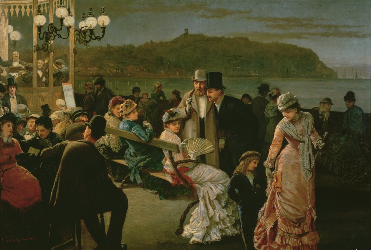 Scarborough: Spa at Night, ca 1879 av F. Sydney Mauchamp