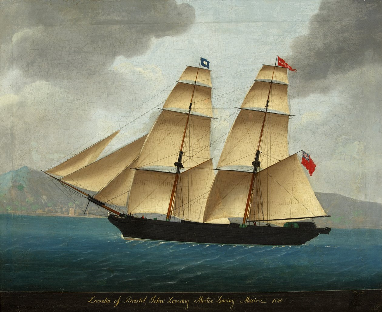 "Lucretia" från Bristol lämnar Messina av F. Tavilla