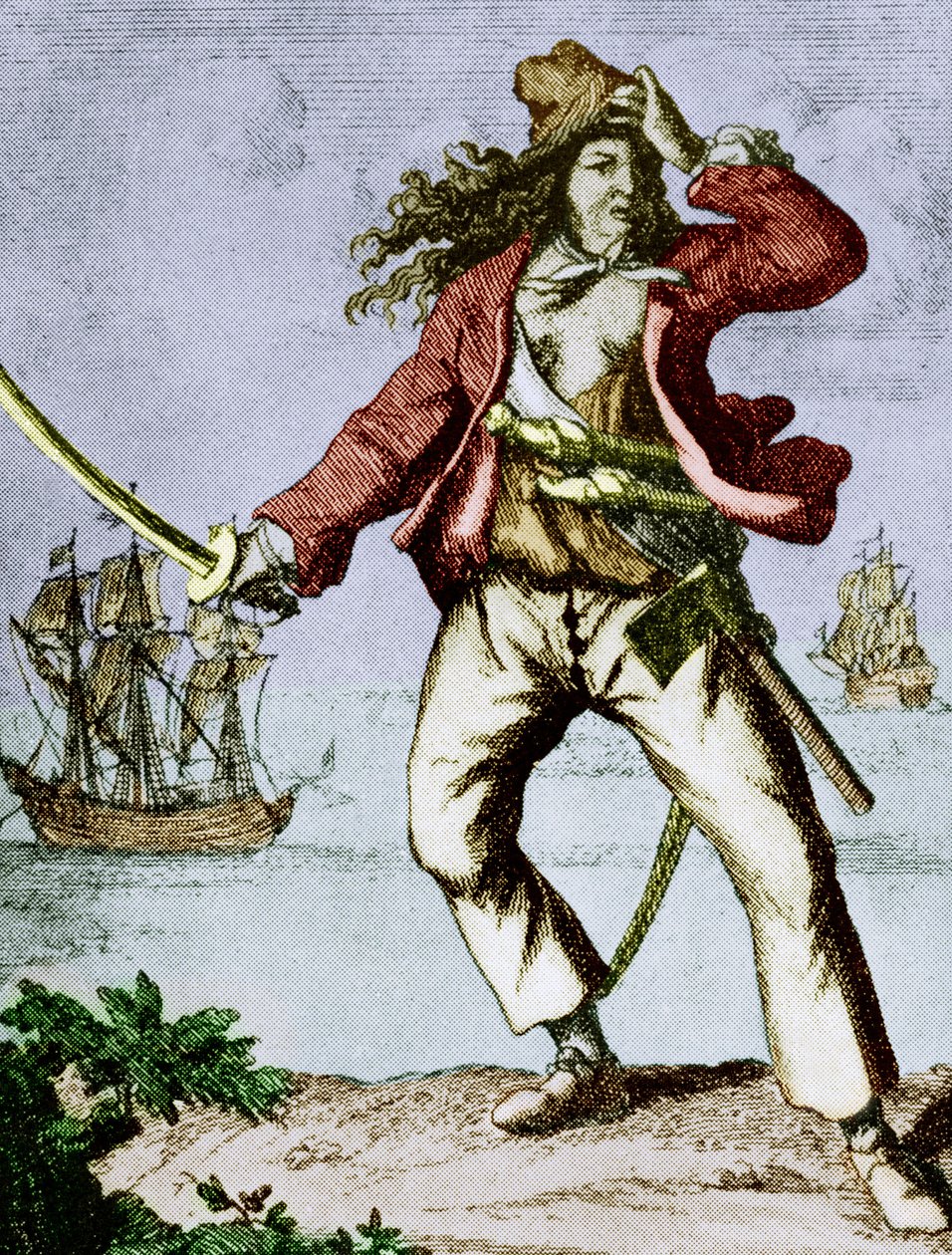 Mary Read (1690-1720) engelsk kvinna pirat (gravyr) av F. Wentworth